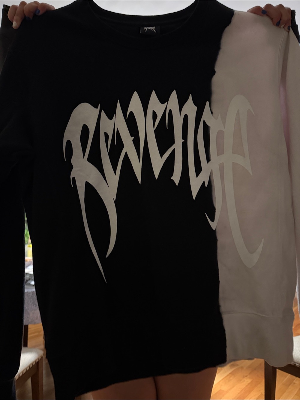 Revenge Black and White Crewneck Sweater